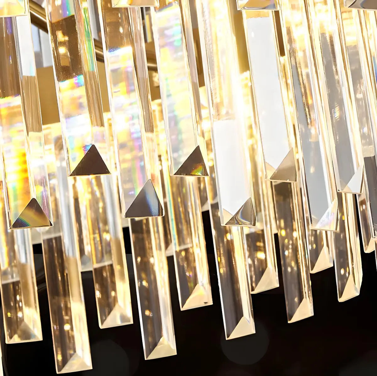 Contemporary Round Crystal Dining Room Black Chandelier Image - 15