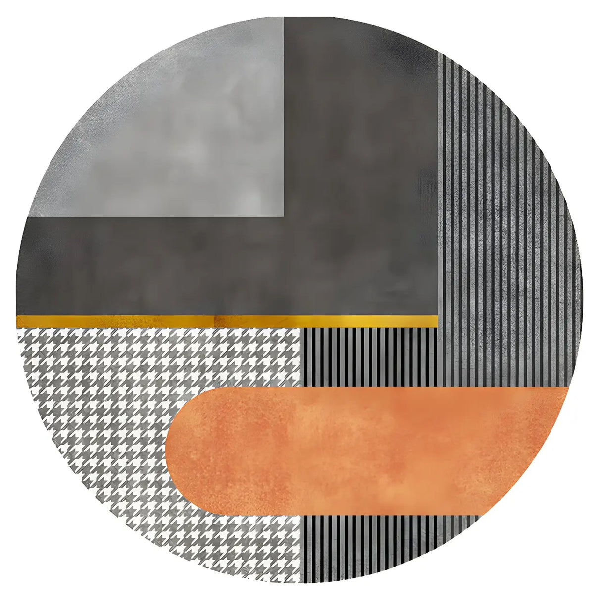 Contemporary Round Polyester Multi-Color Large Rug Image - 10