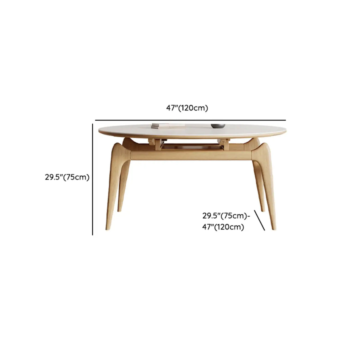 Contemporary Rounded Chalk Slate Dining Table Extension