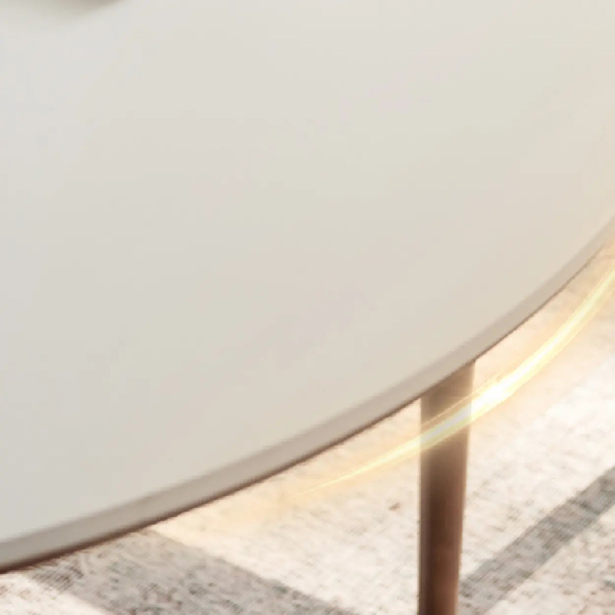 Contemporary Small Round Stone Top Wood Pedestal Dining Table Image - 7