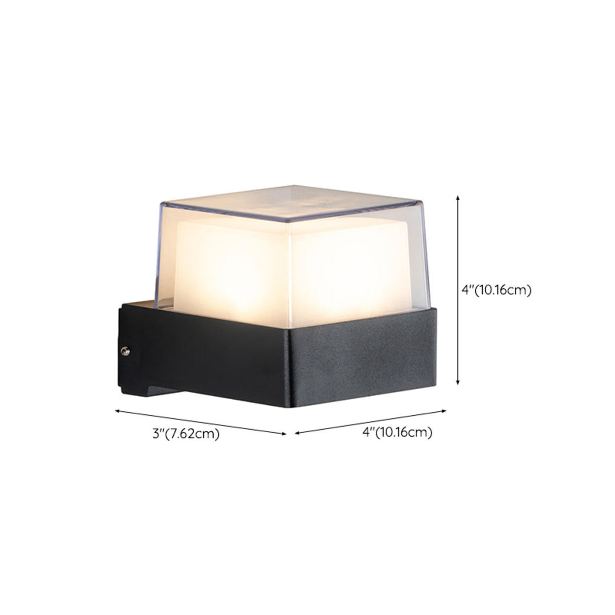 Contemporary Square Outdoor Wall Sconce Frosted Glass