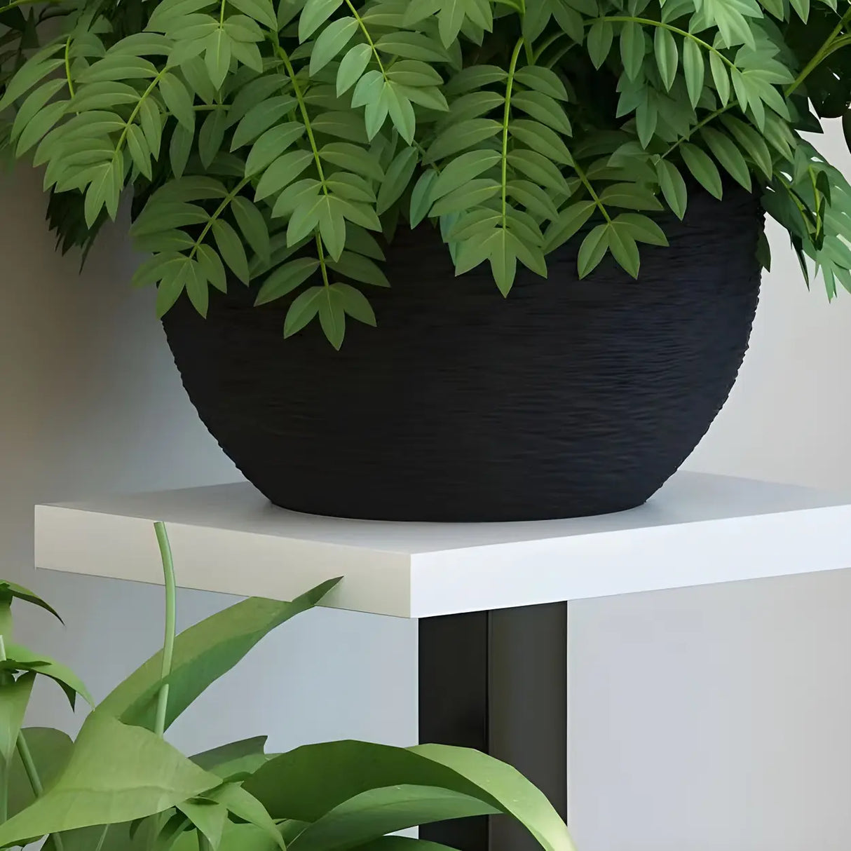 Contemporary Square Wood Decorative 4 Tiers Plant Stand Image - 9