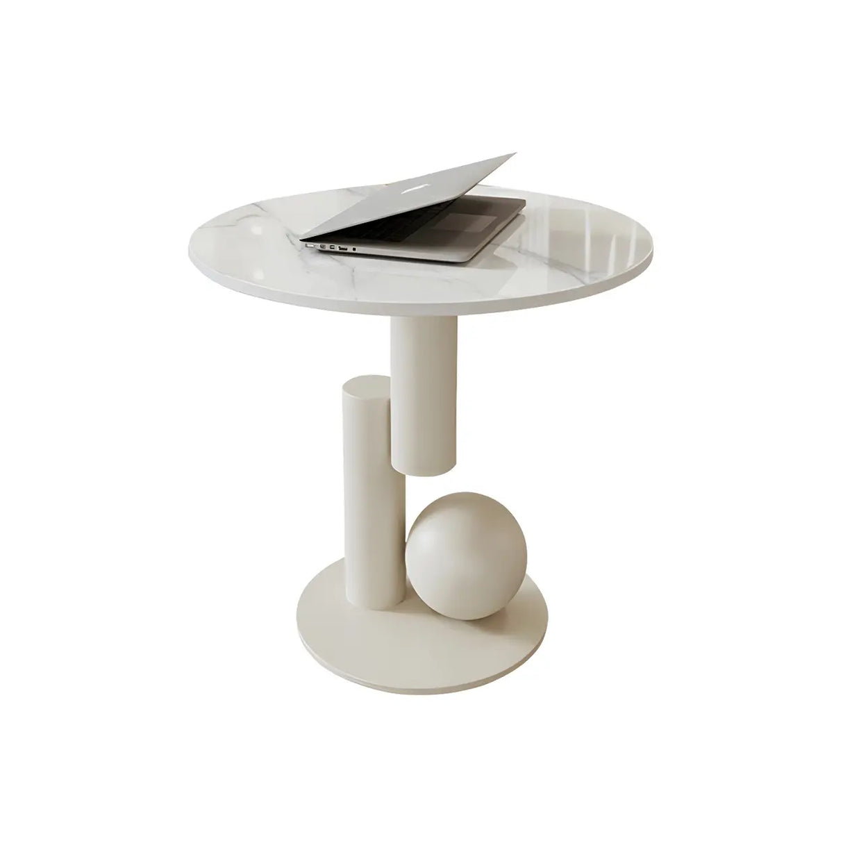 Contemporary Stone Top Abstract Metal Base Coffee Table Image - 10