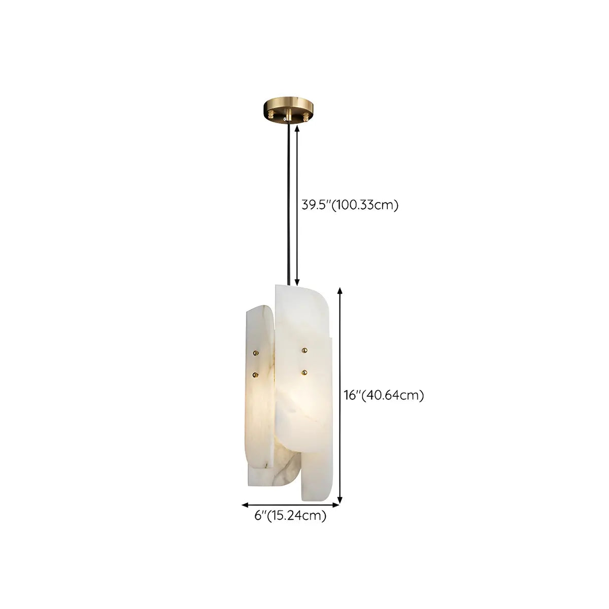 Contemporary Vertical Alabaster Dining Room Pendant Light