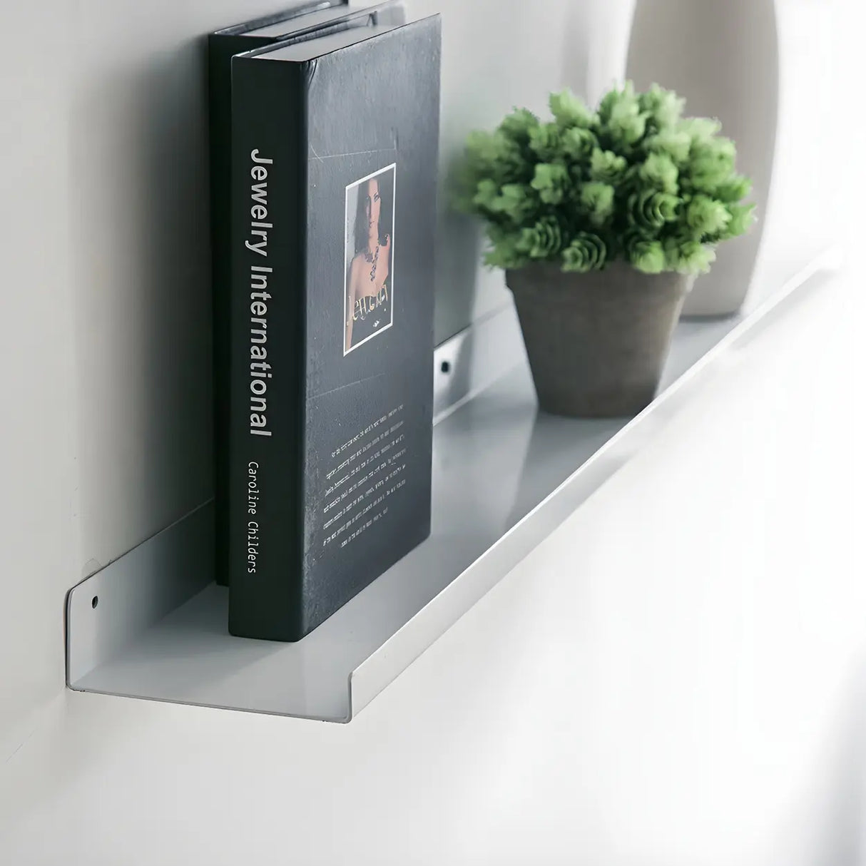 Contemporary Wall Mount Iron Floating Display Bookshelf Image - 14