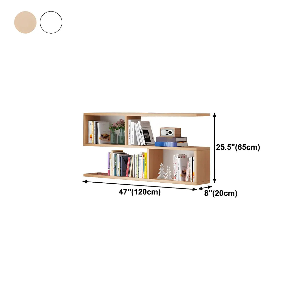 Contemporary Wall Mounted Rectangular Bookshelf White Image - 39