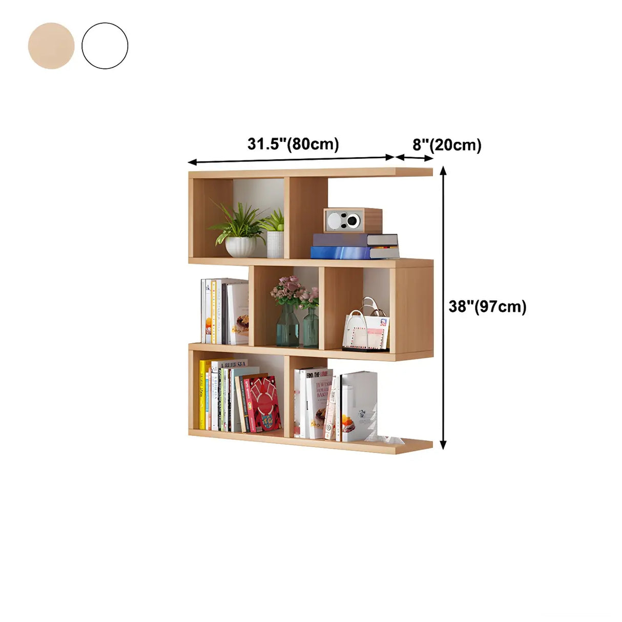 Contemporary Wall Mounted Rectangular Bookshelf White Image - 40
