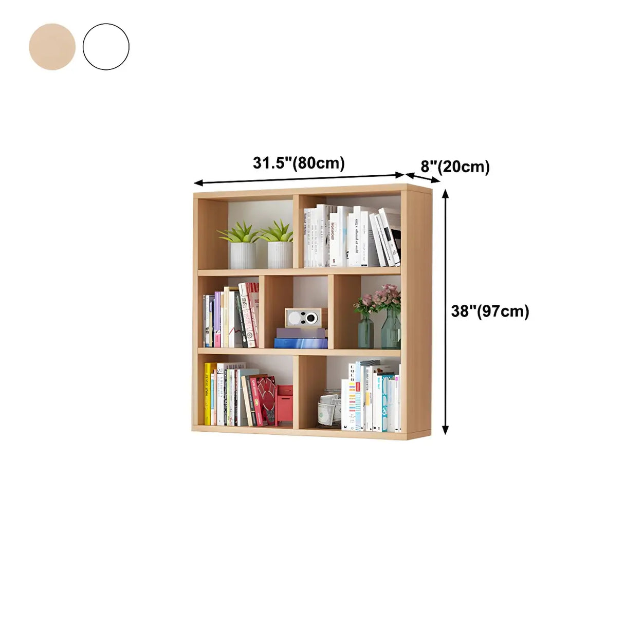 Contemporary Wall Mounted Rectangular Bookshelf White Image - 41