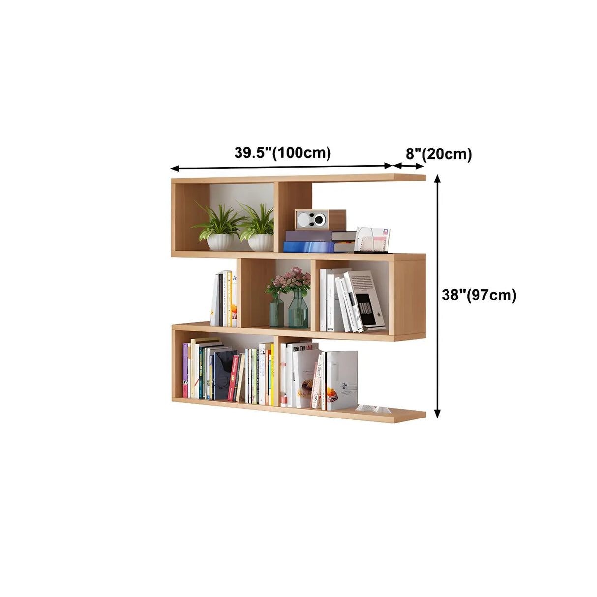 Contemporary Wall Mounted Rectangular Bookshelf White Image - 42