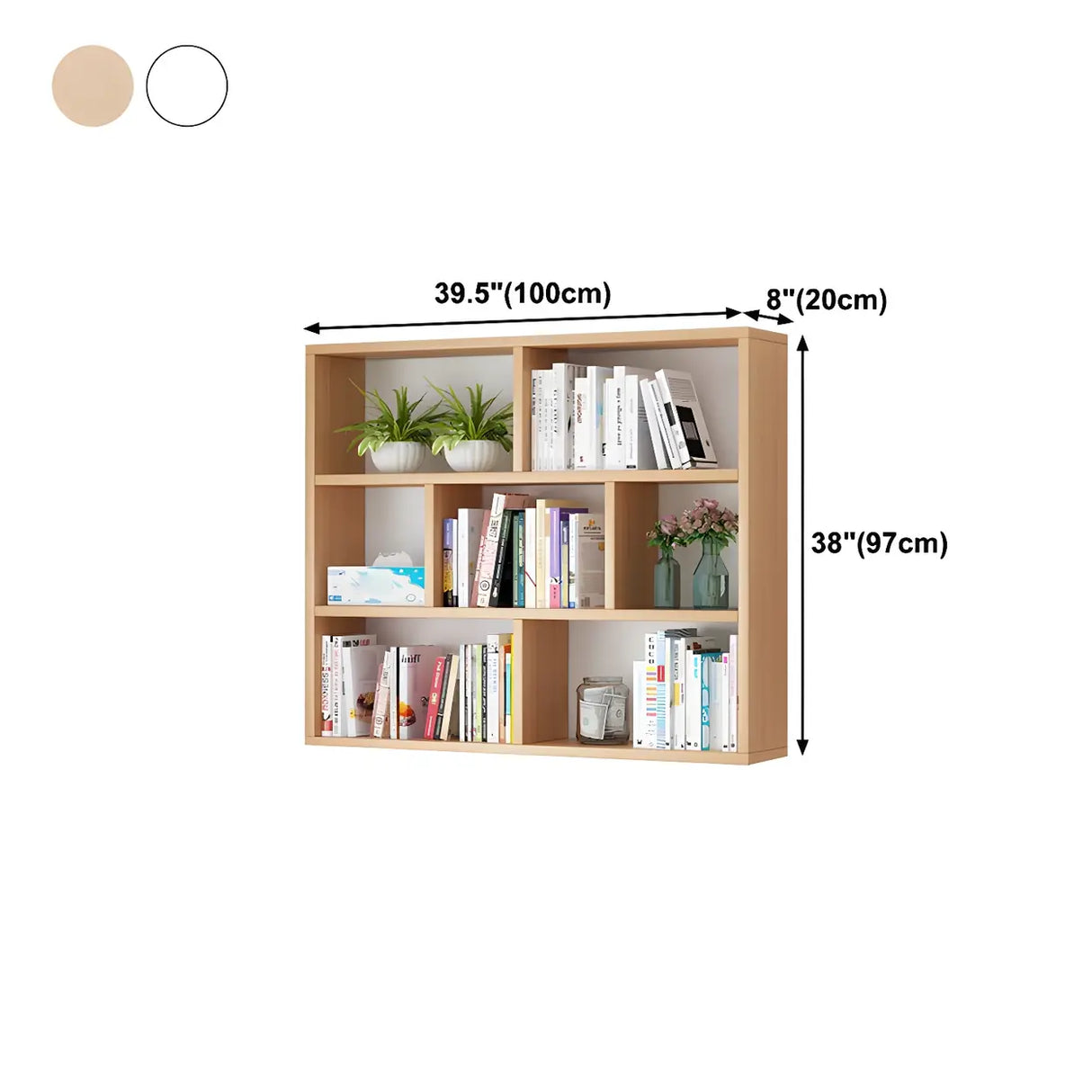 Contemporary Wall Mounted Rectangular Bookshelf White Image - 43