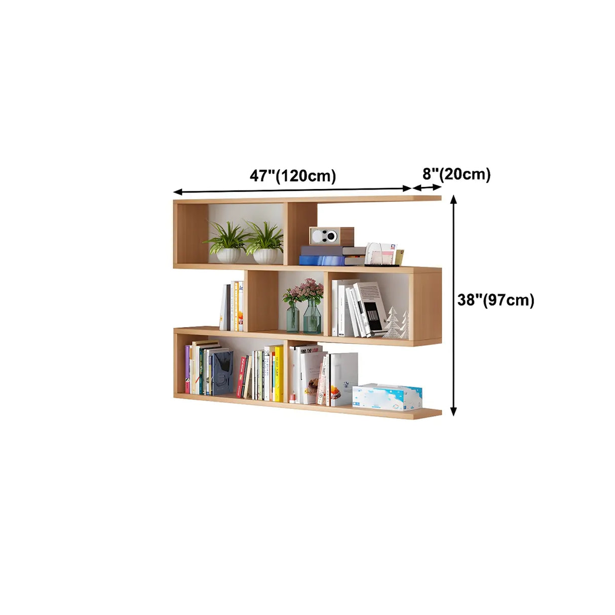 Contemporary Wall Mounted Rectangular Bookshelf White Image - 44