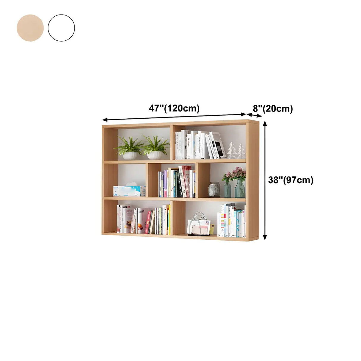 Contemporary Wall Mounted Rectangular Bookshelf White Image - 45