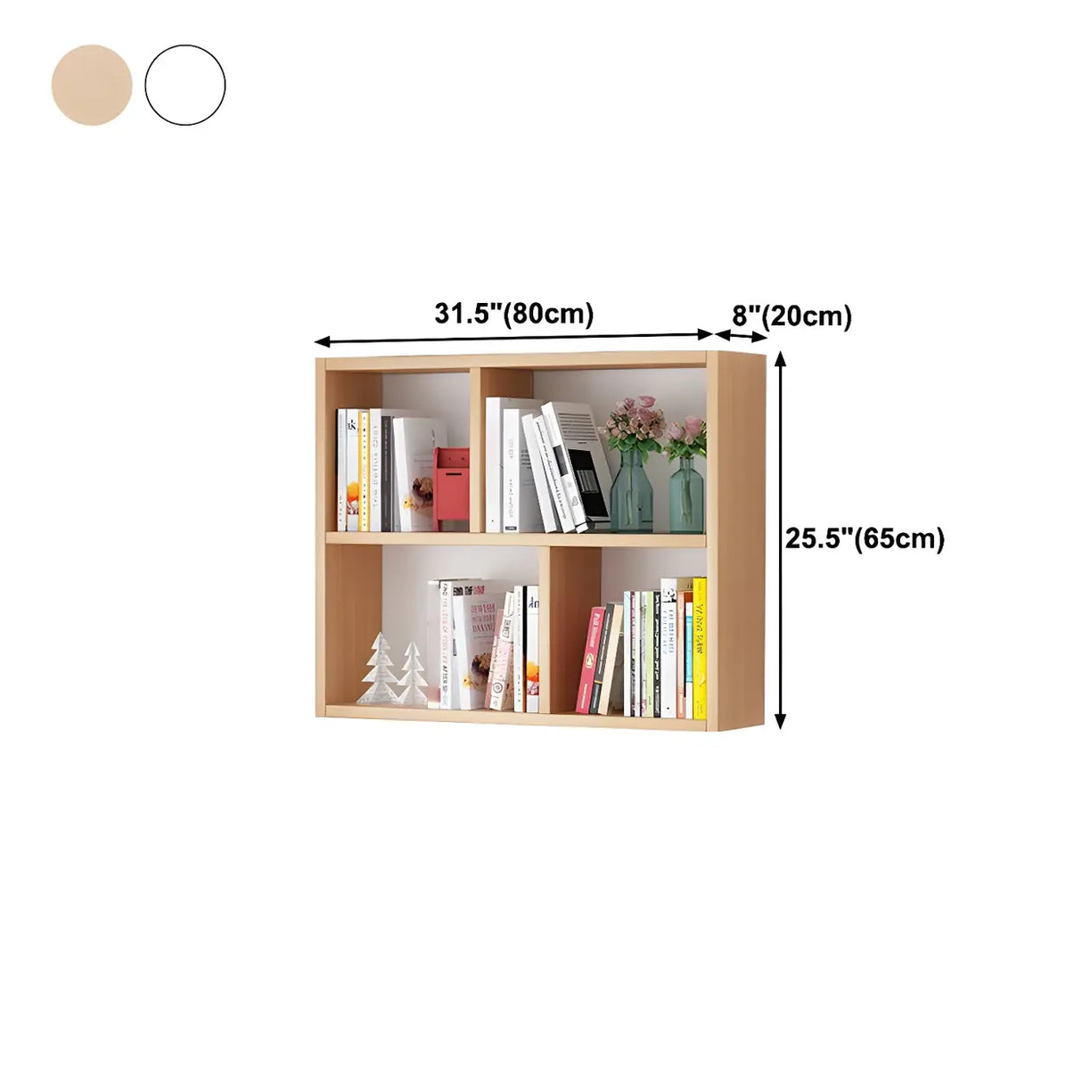 Contemporary Wall Mounted Rectangular Bookshelf White Image - 47