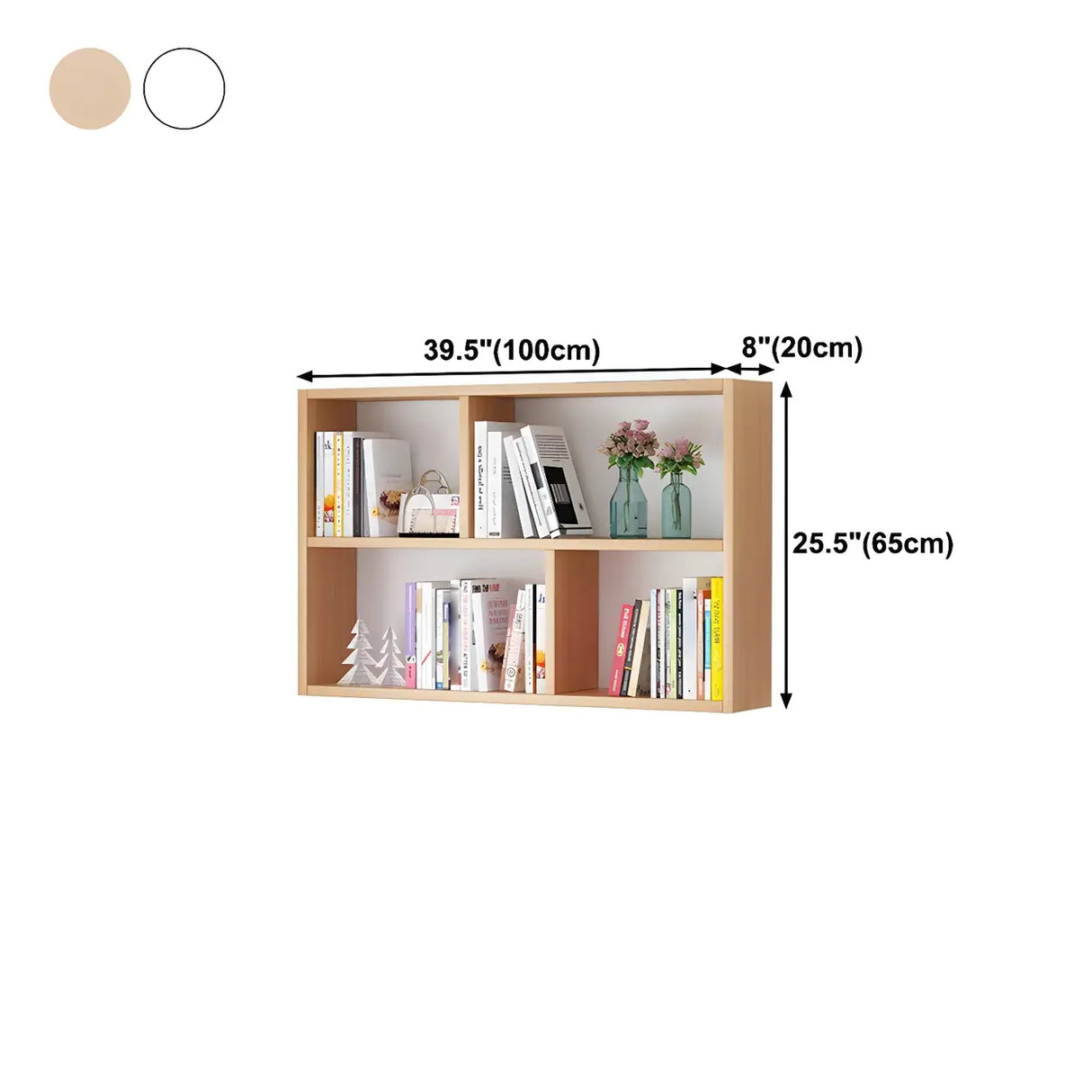Contemporary Wall Mounted Rectangular Bookshelf White Image - 49