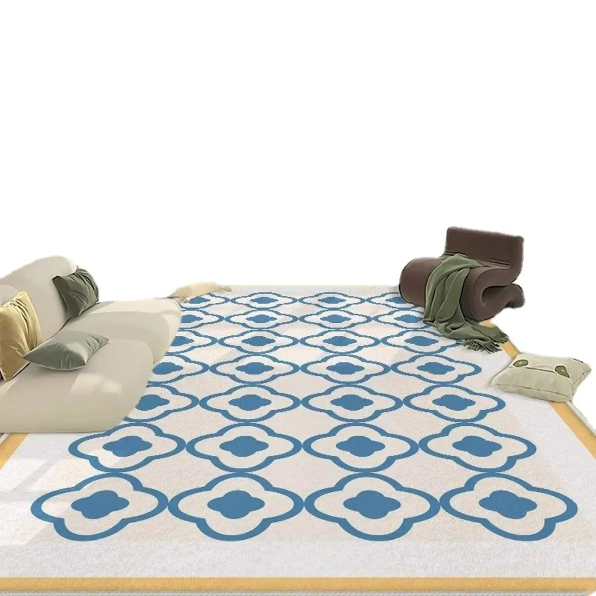 Contemporary Wave Pattern Polyester Gray Area Rug Image - 10