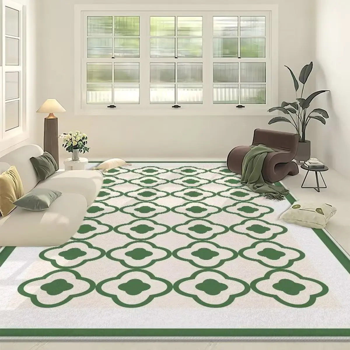 Contemporary Wave Pattern Polyester Gray Area Rug Image - 12