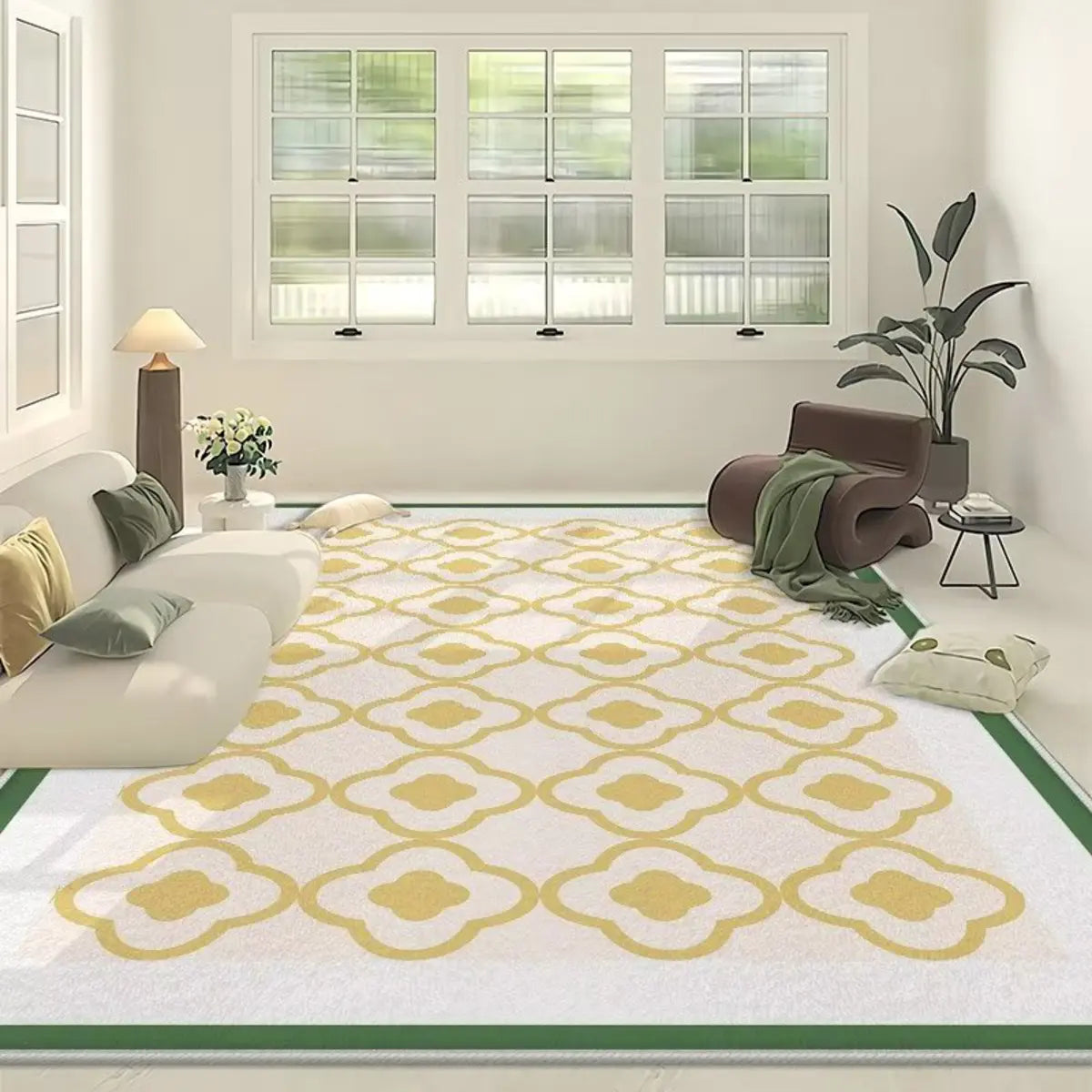 Contemporary Wave Pattern Polyester Gray Area Rug Image - 14