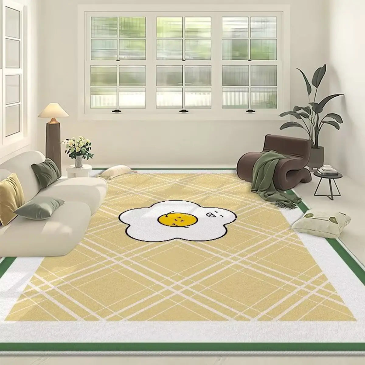 Contemporary Wave Pattern Polyester Gray Area Rug Image - 5