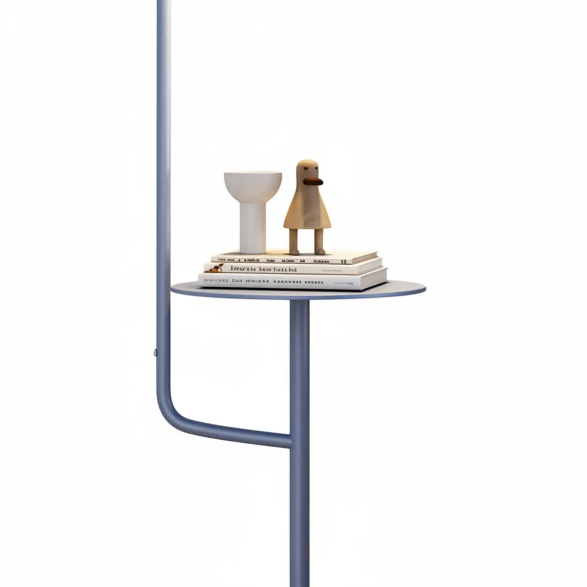 Contemporary White Cone Floor Lamp with Side Table Image - 7