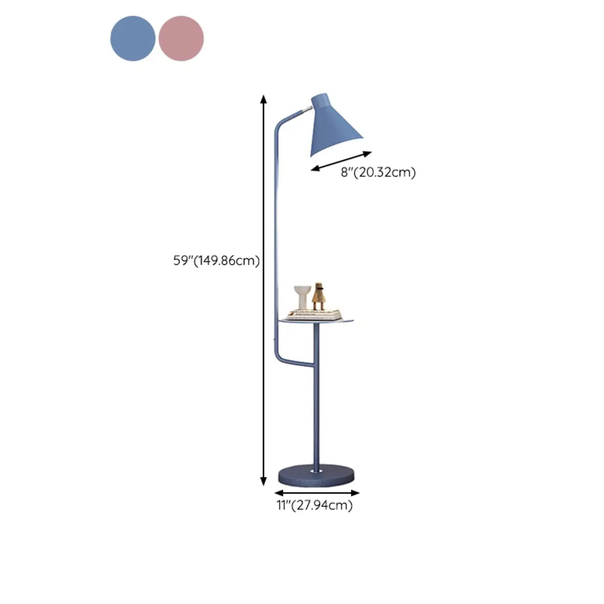 Contemporary White Cone Floor Lamp with Side Table Image