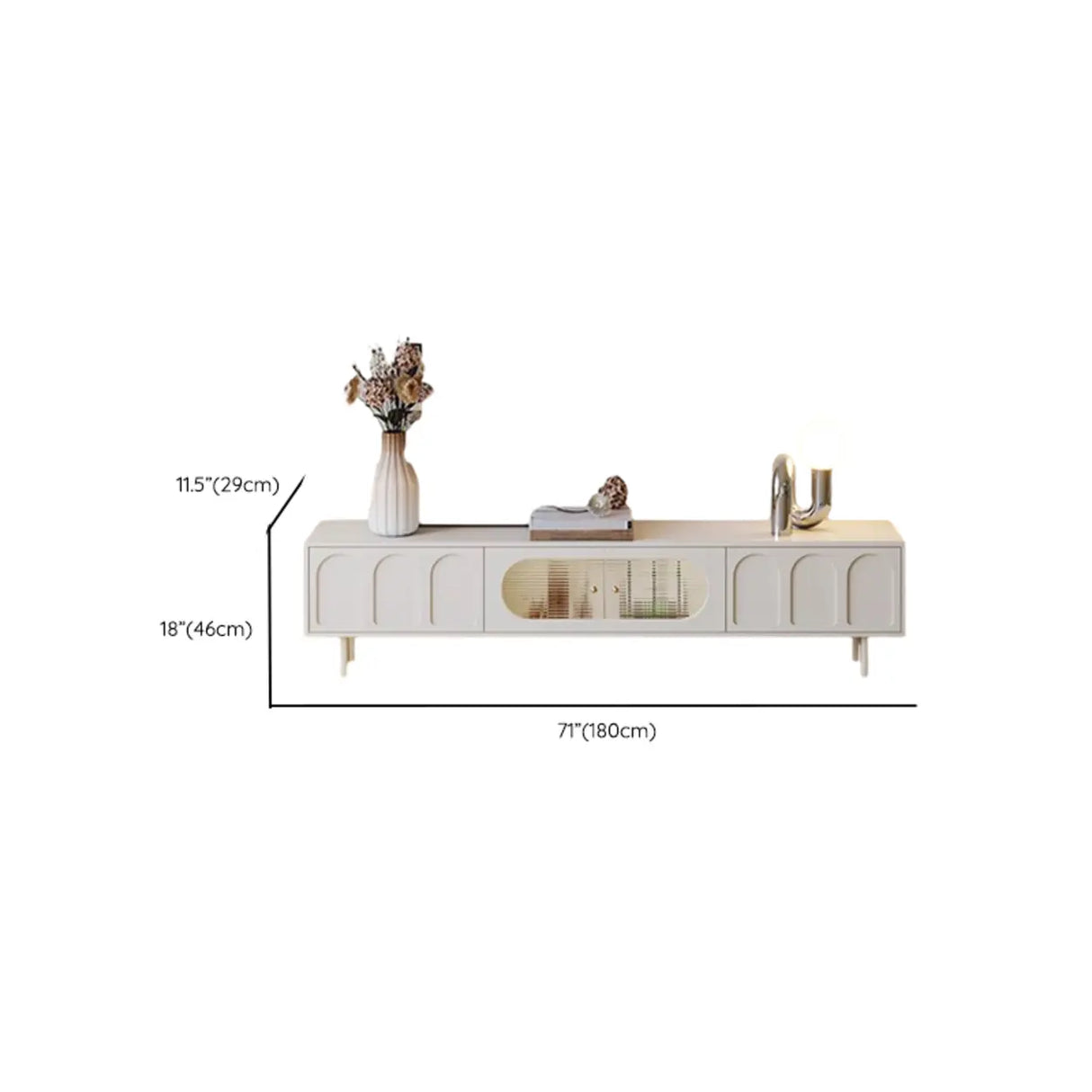 Contemporary White Drawers Cabinet Wood TV Stand Image - 12