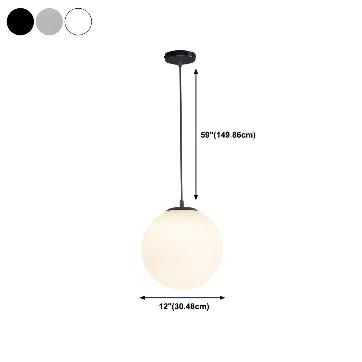 Contemporary Polish Glass White Globe Pendant Light Image - 23