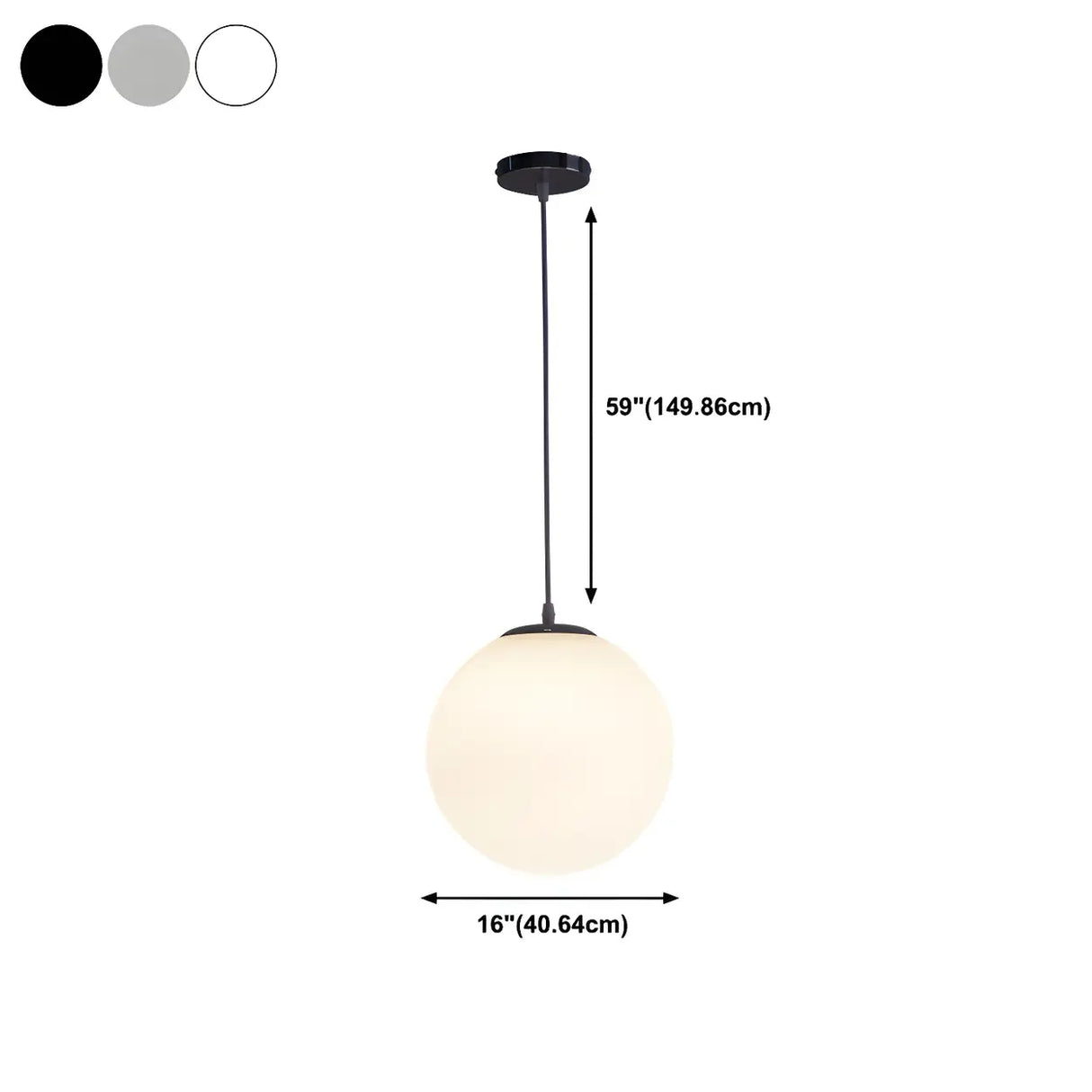 Contemporary Polish Glass White Globe Pendant Light Image - 25