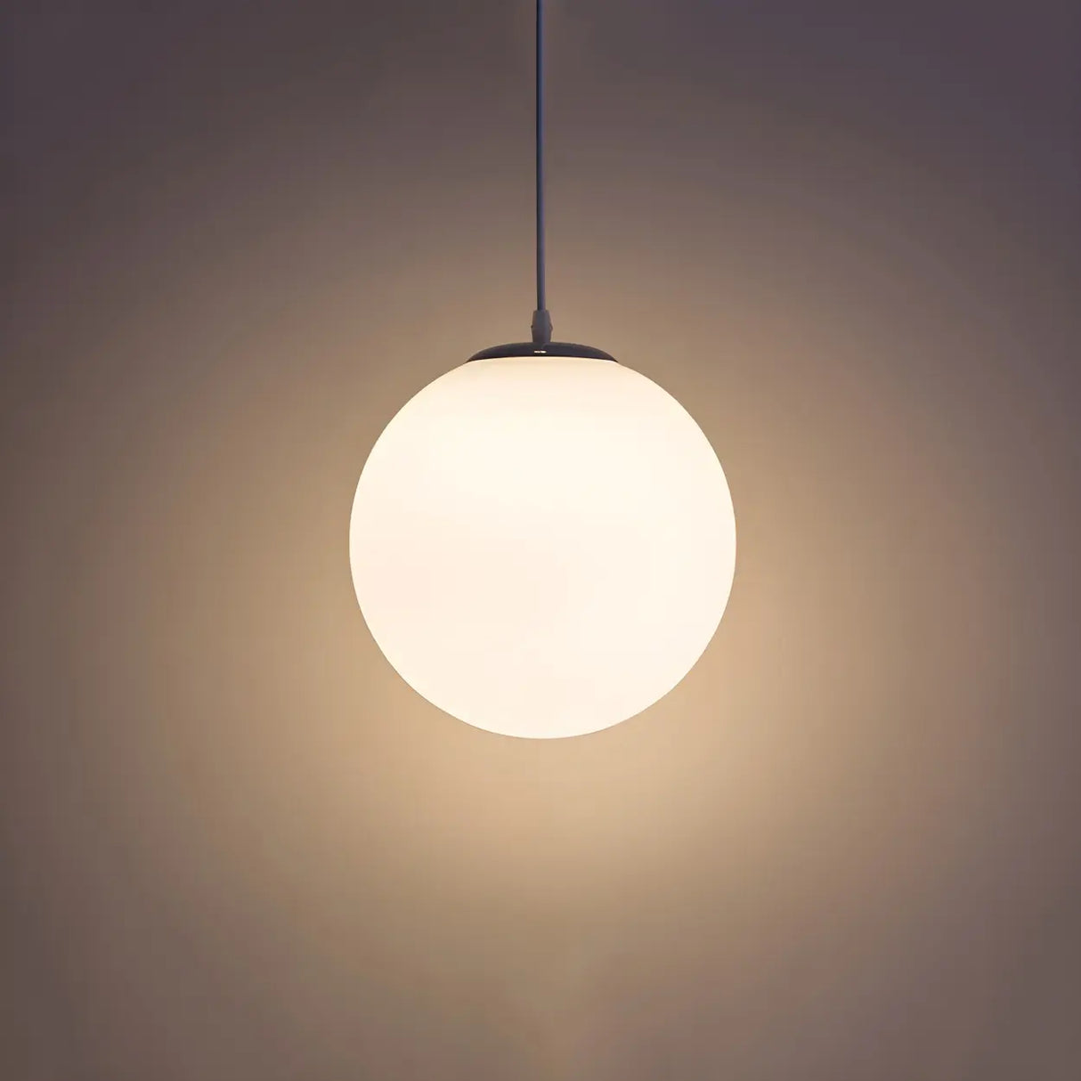 Contemporary Polish Glass White Globe Pendant Light Image - 9