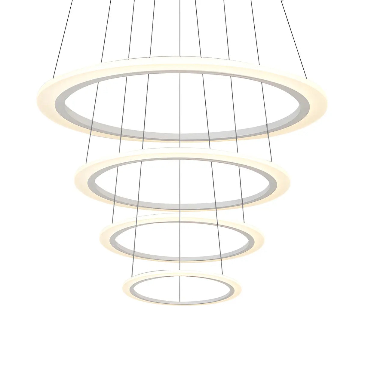 Contemporary White Loop Ring Acrylic LED Pendant Chandelier Image - 17