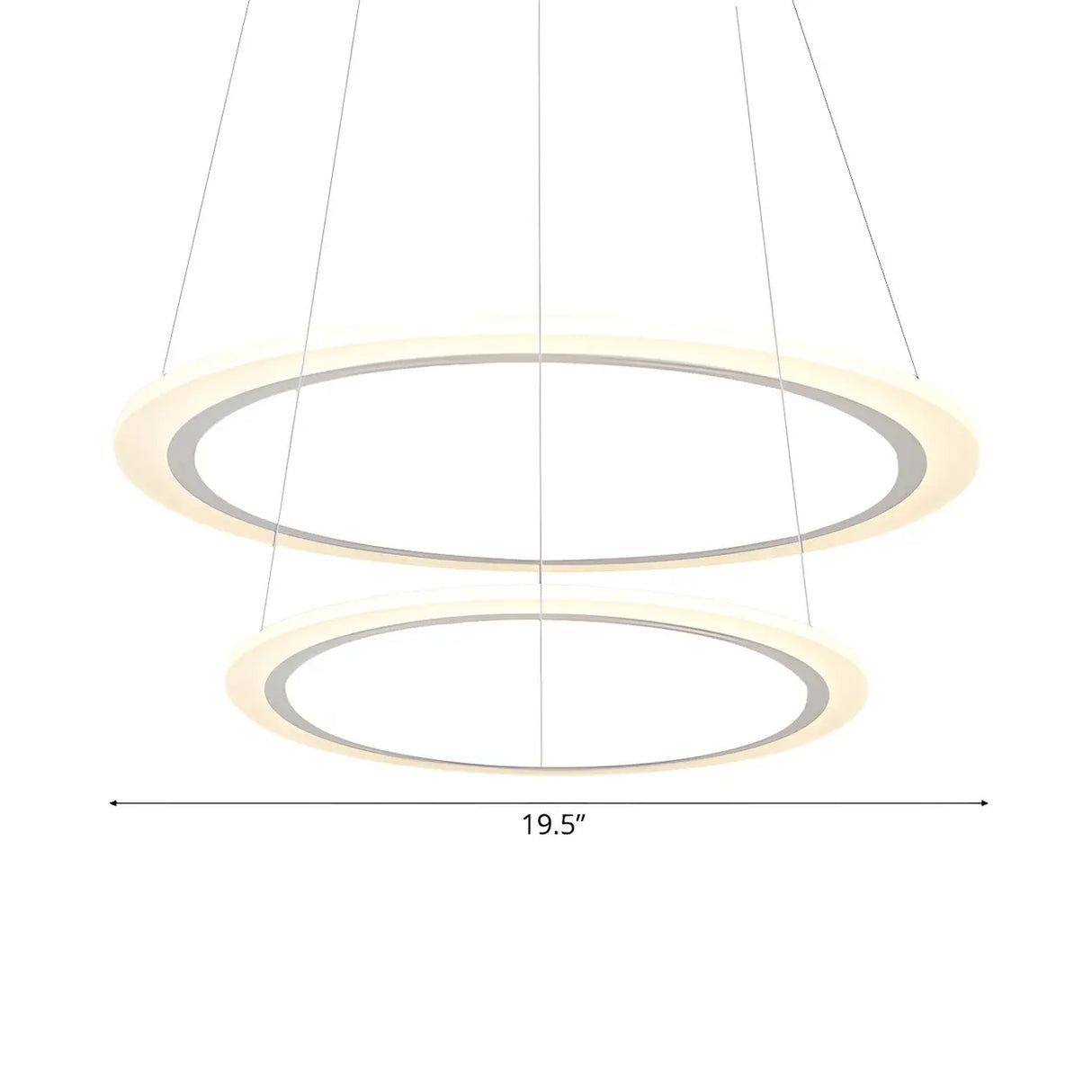 Contemporary White Loop Ring Acrylic LED Pendant Chandelier