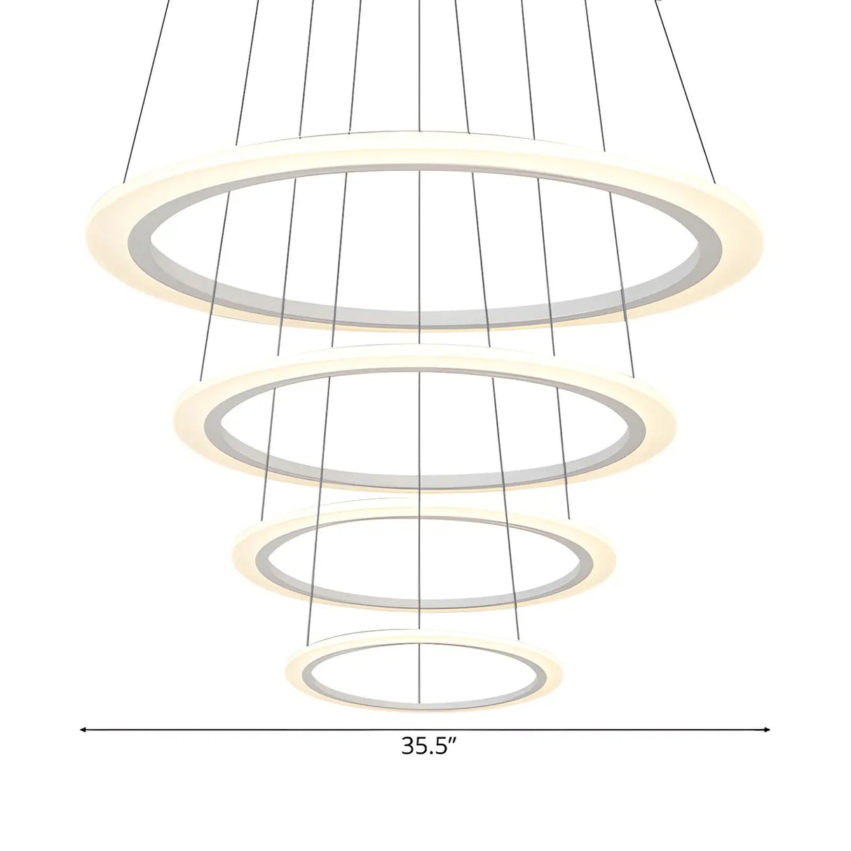 Contemporary White Loop Ring Acrylic LED Pendant Chandelier Image - 20