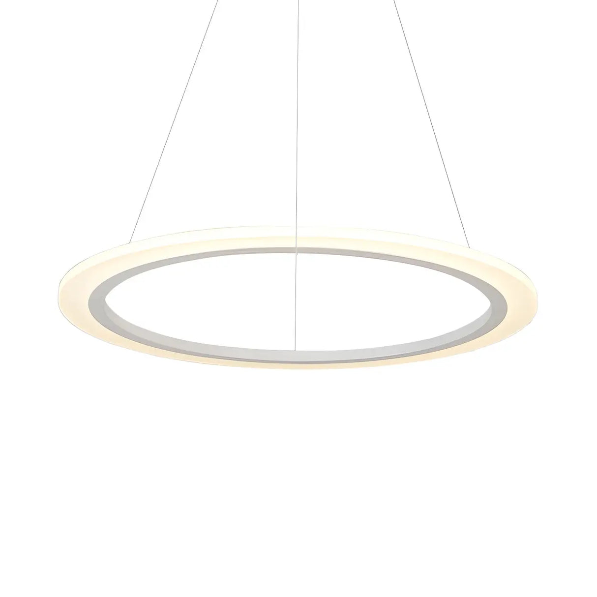 Contemporary White Loop Ring Acrylic LED Pendant Chandelier Image - 4