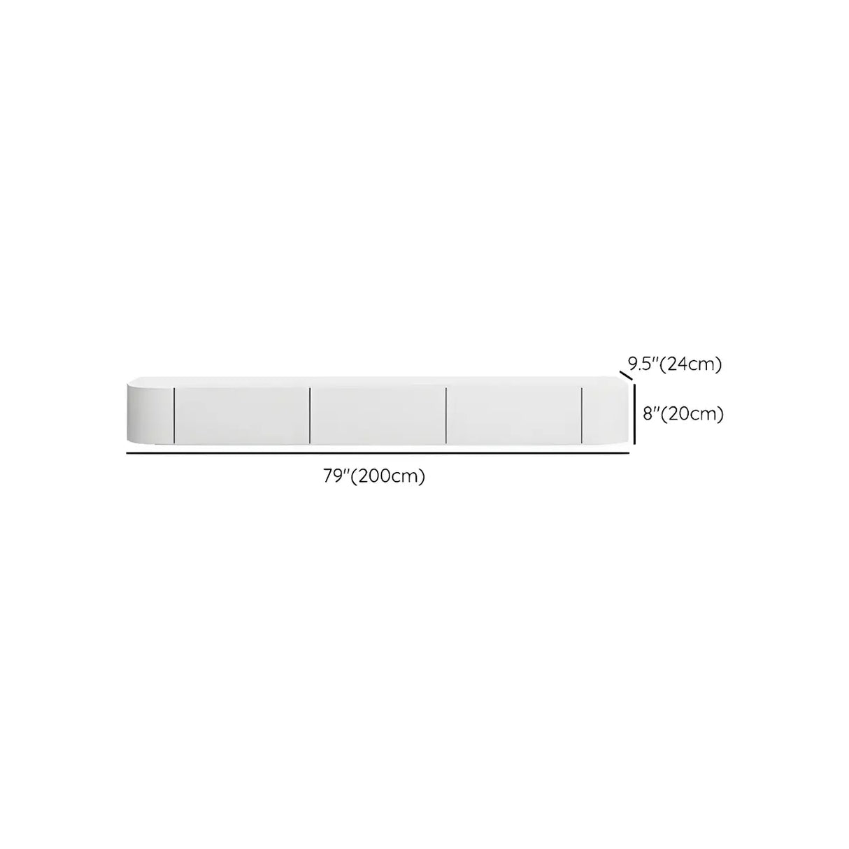 Contemporary White Wall-Mounted TV Stand with Cabinet Image - 14
