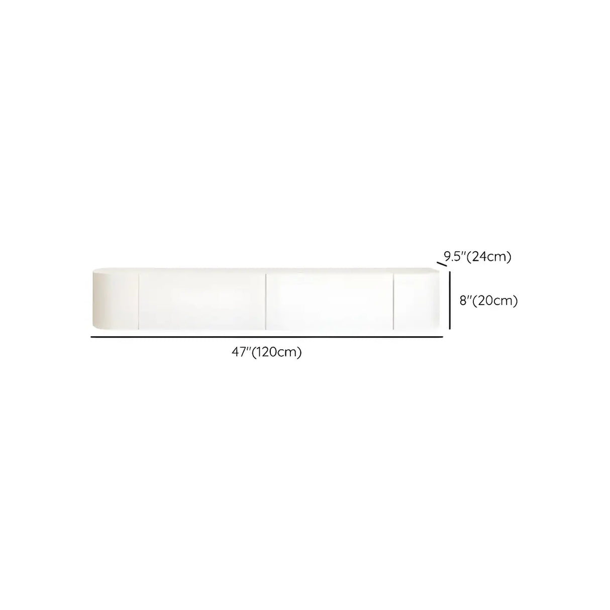 Contemporary White Wall-Mounted TV Stand with Cabinet Image - 17