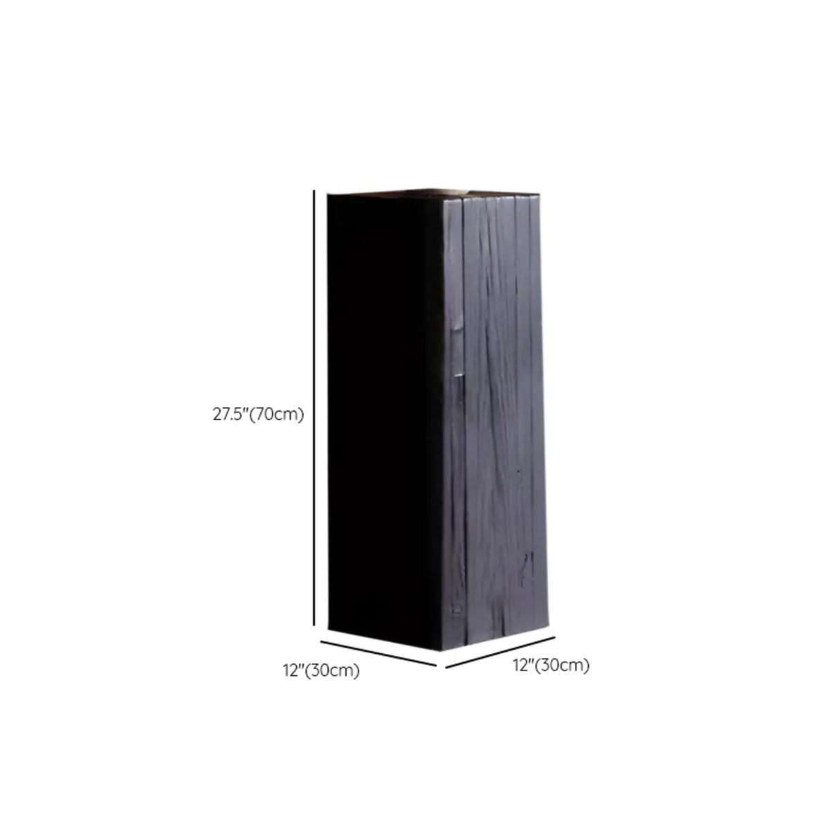 Contemporary Wood Black Square Block Side Table Image - 17