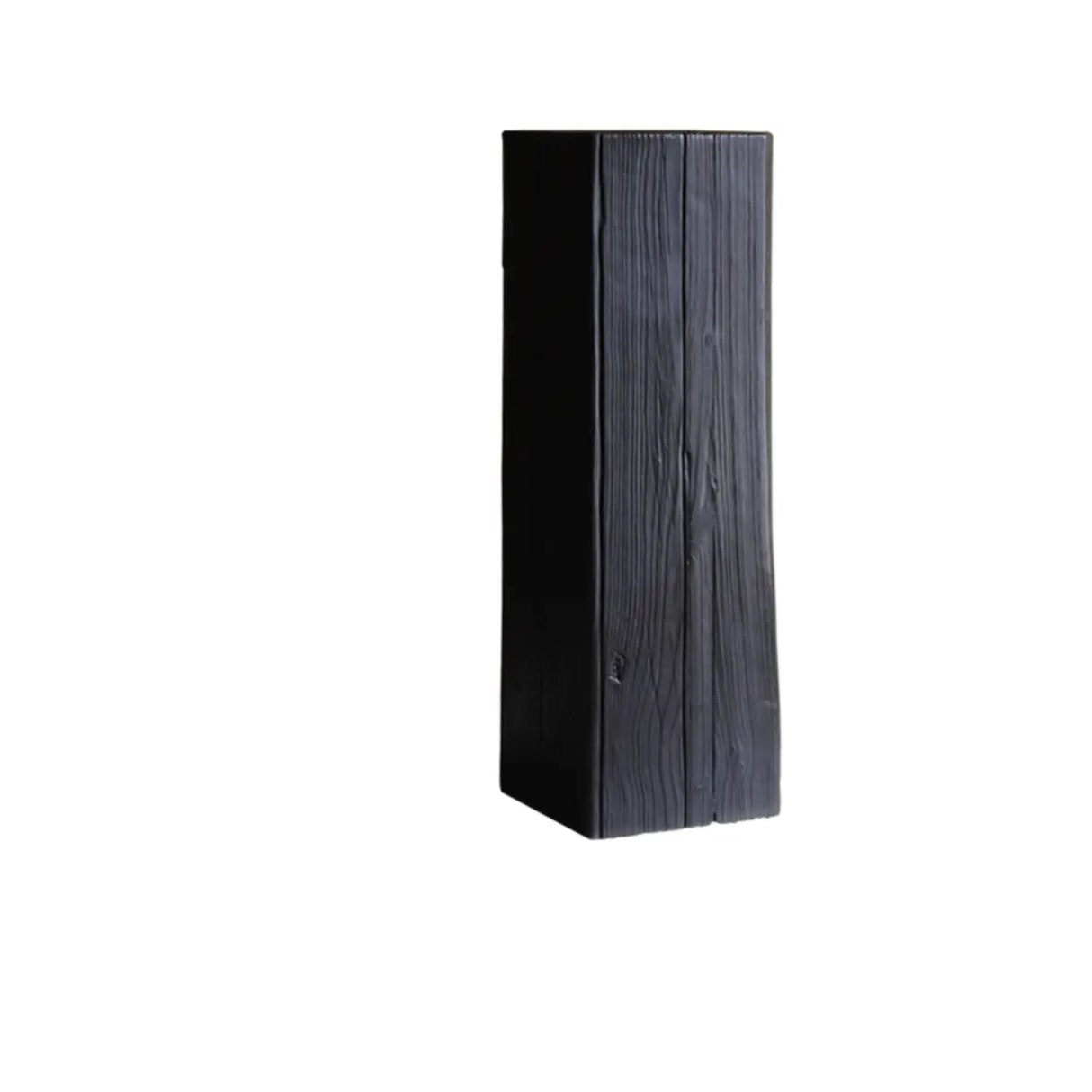 Contemporary Wood Black Square Block Side Table Image - 5