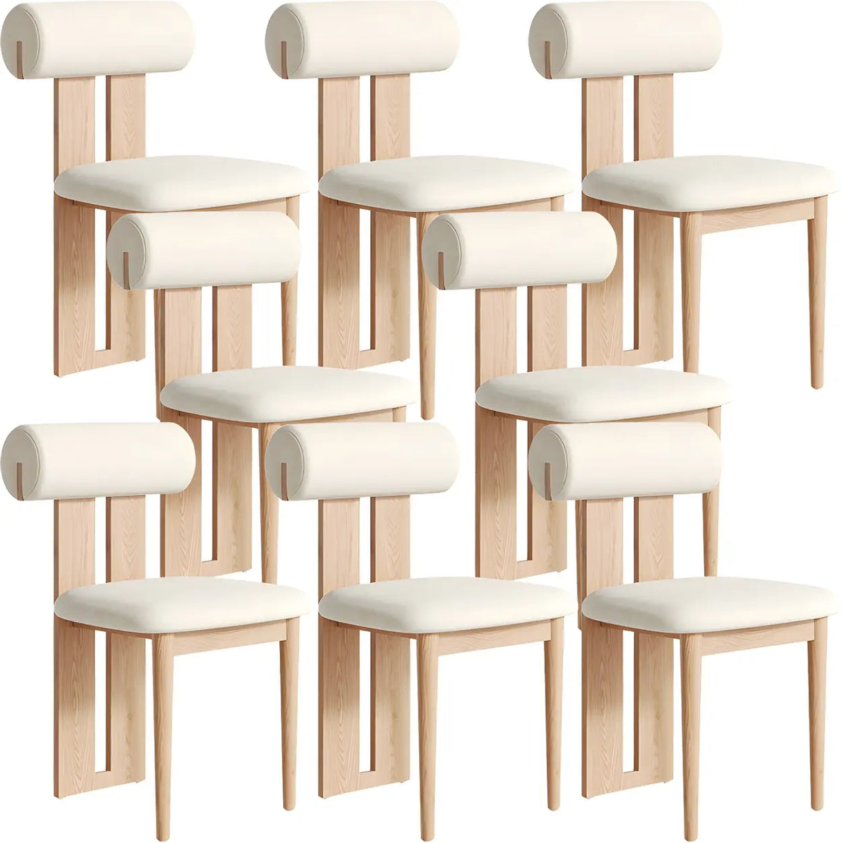 Contemporary Wood Upholstered Dining Chair - Nut Brown Image - 10