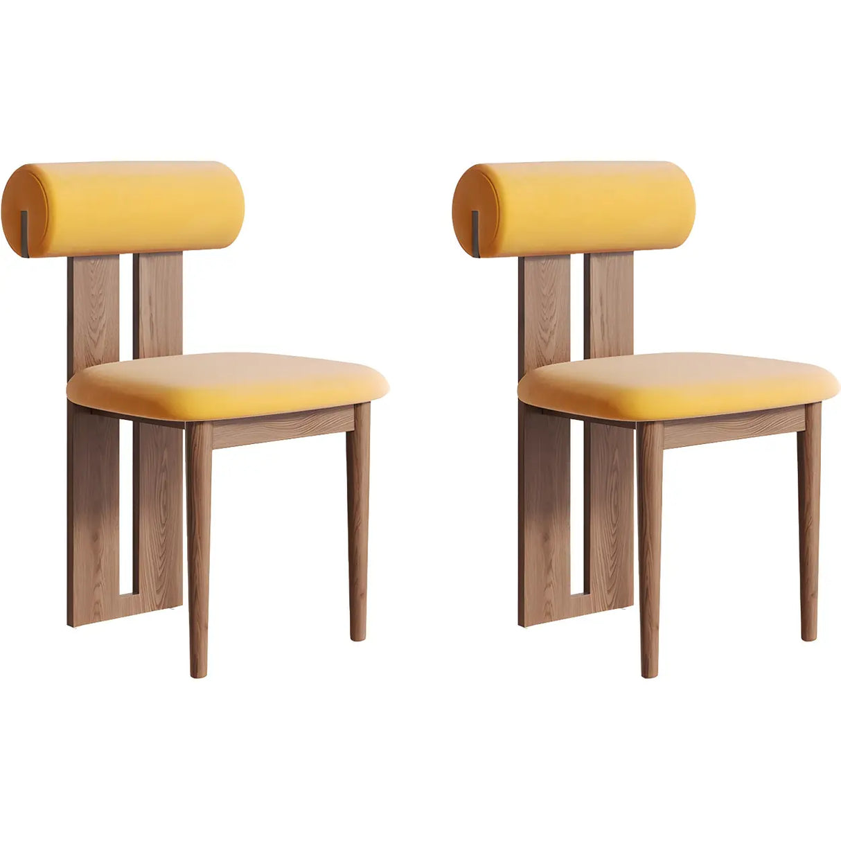 Contemporary Wood Upholstered Dining Chair - Nut Brown Image - 13