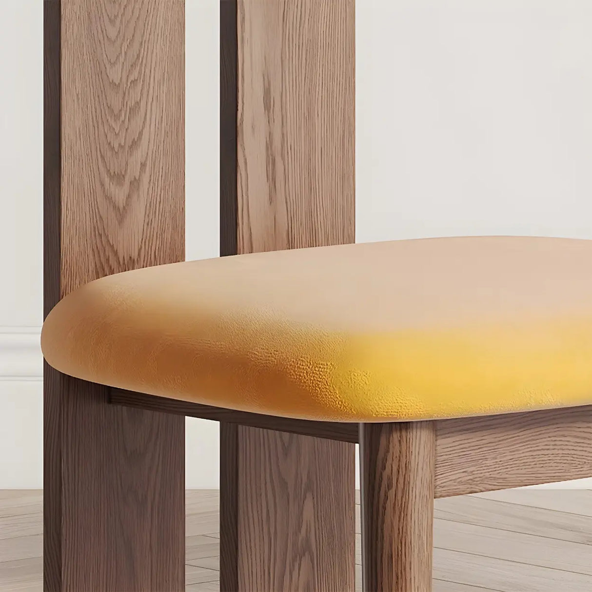 Contemporary Wood Upholstered Dining Chair - Nut Brown Image - 14