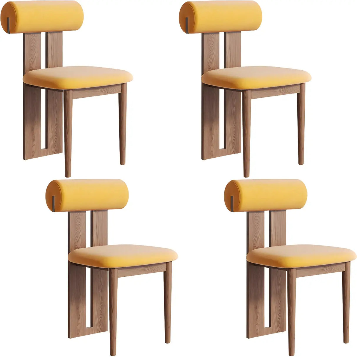 Contemporary Wood Upholstered Dining Chair - Nut Brown Image - 15