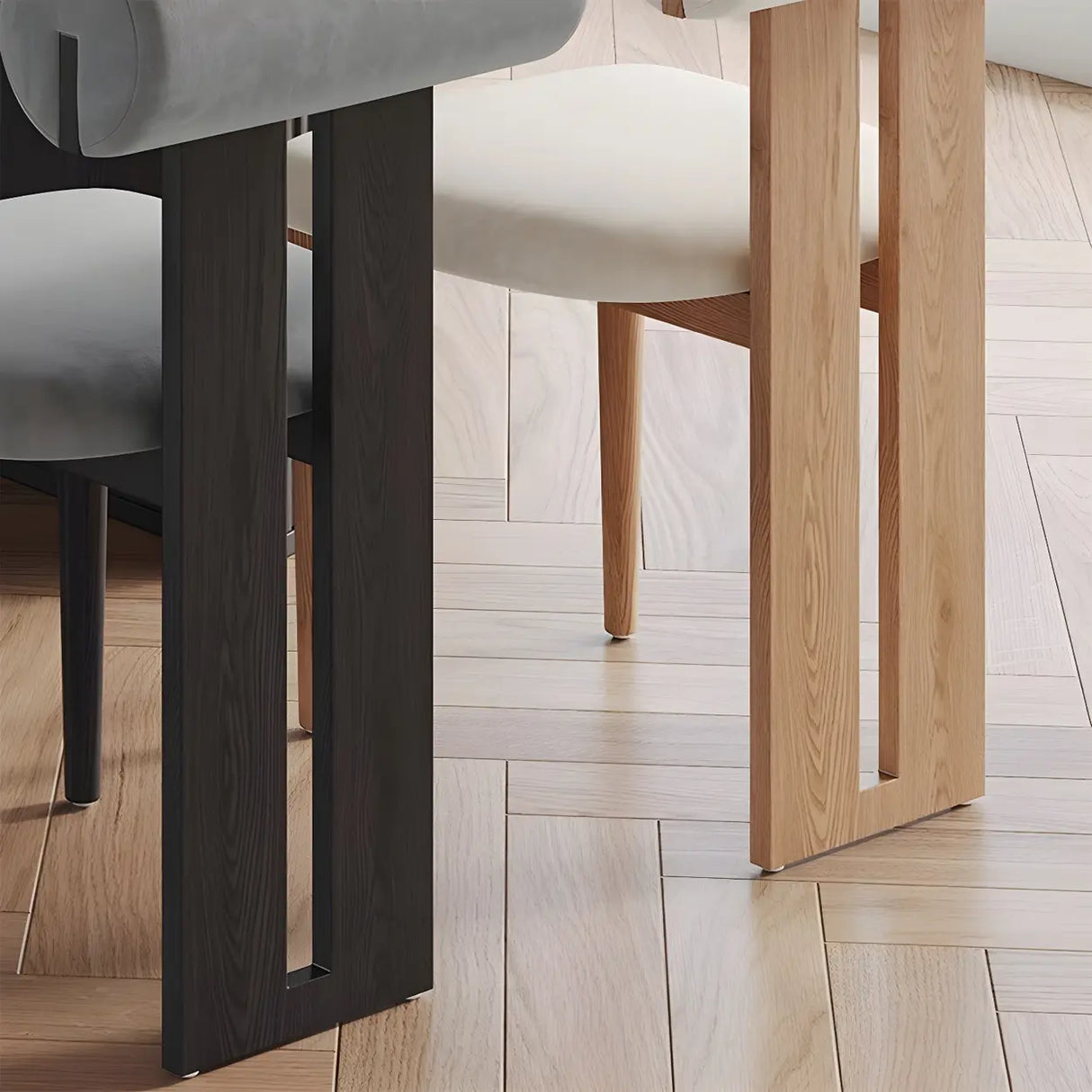 Contemporary Wood Upholstered Dining Chair - Nut Brown Image - 16