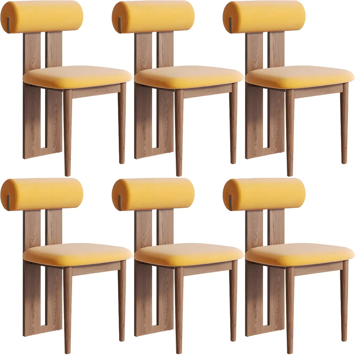 Contemporary Wood Upholstered Dining Chair - Nut Brown Image - 17