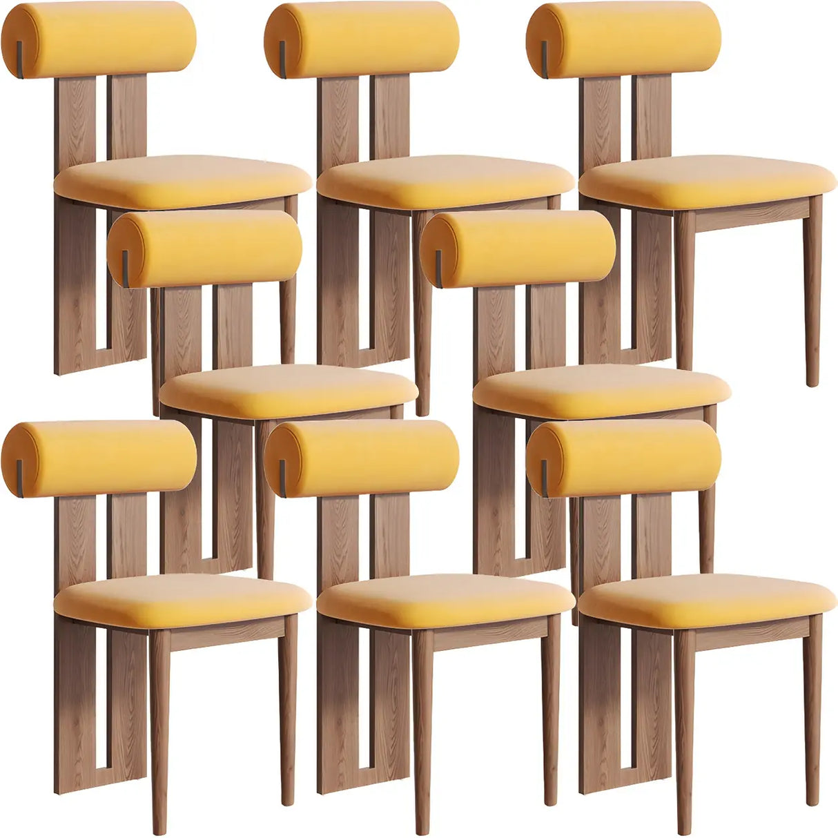 Contemporary Wood Upholstered Dining Chair - Nut Brown Image - 19