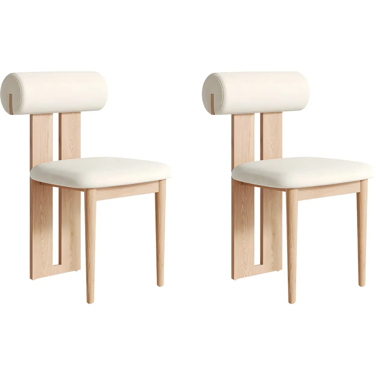 Contemporary Wood Upholstered Dining Chair - Nut Brown Image - 3