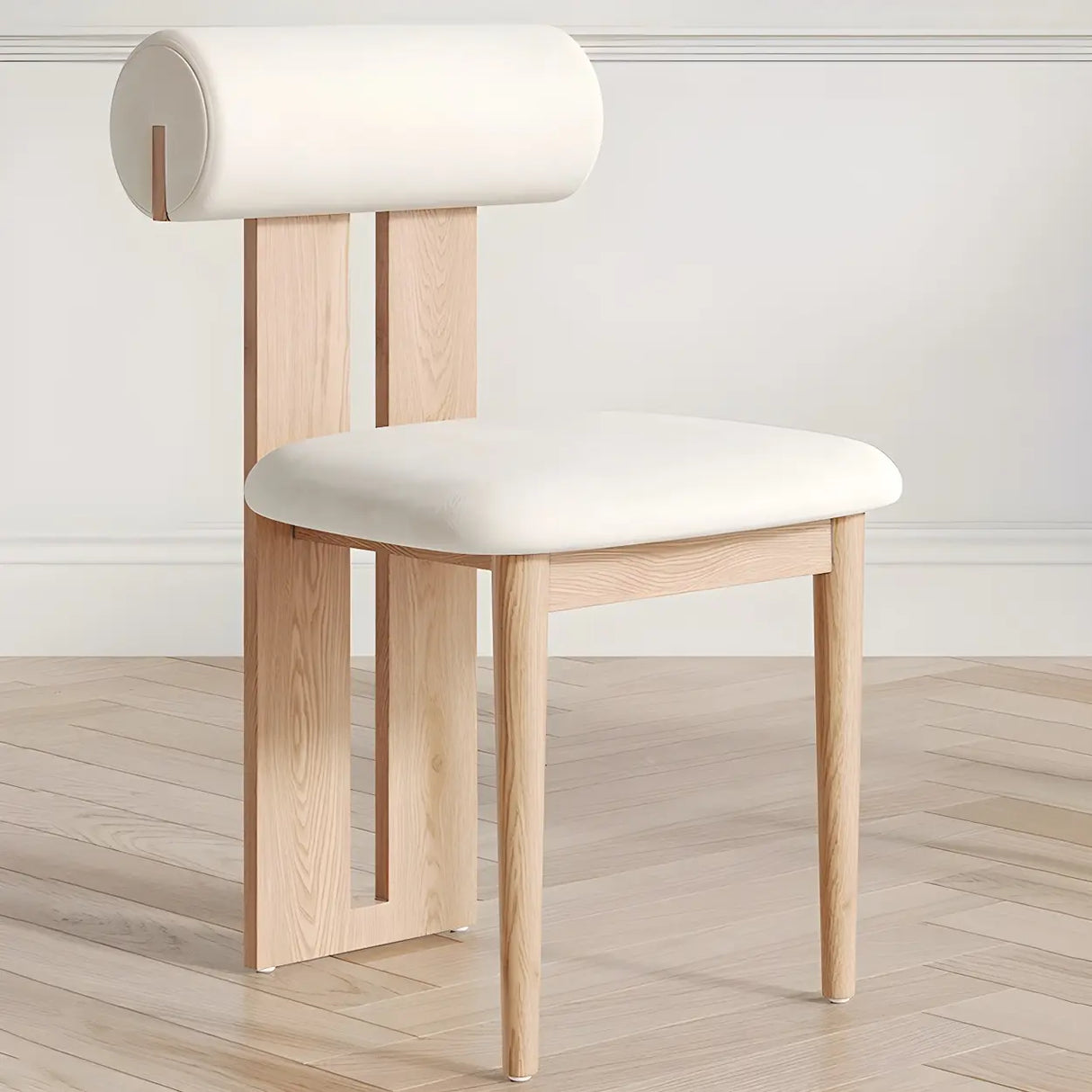 Contemporary Wood Upholstered Dining Chair - Nut Brown Image - 4