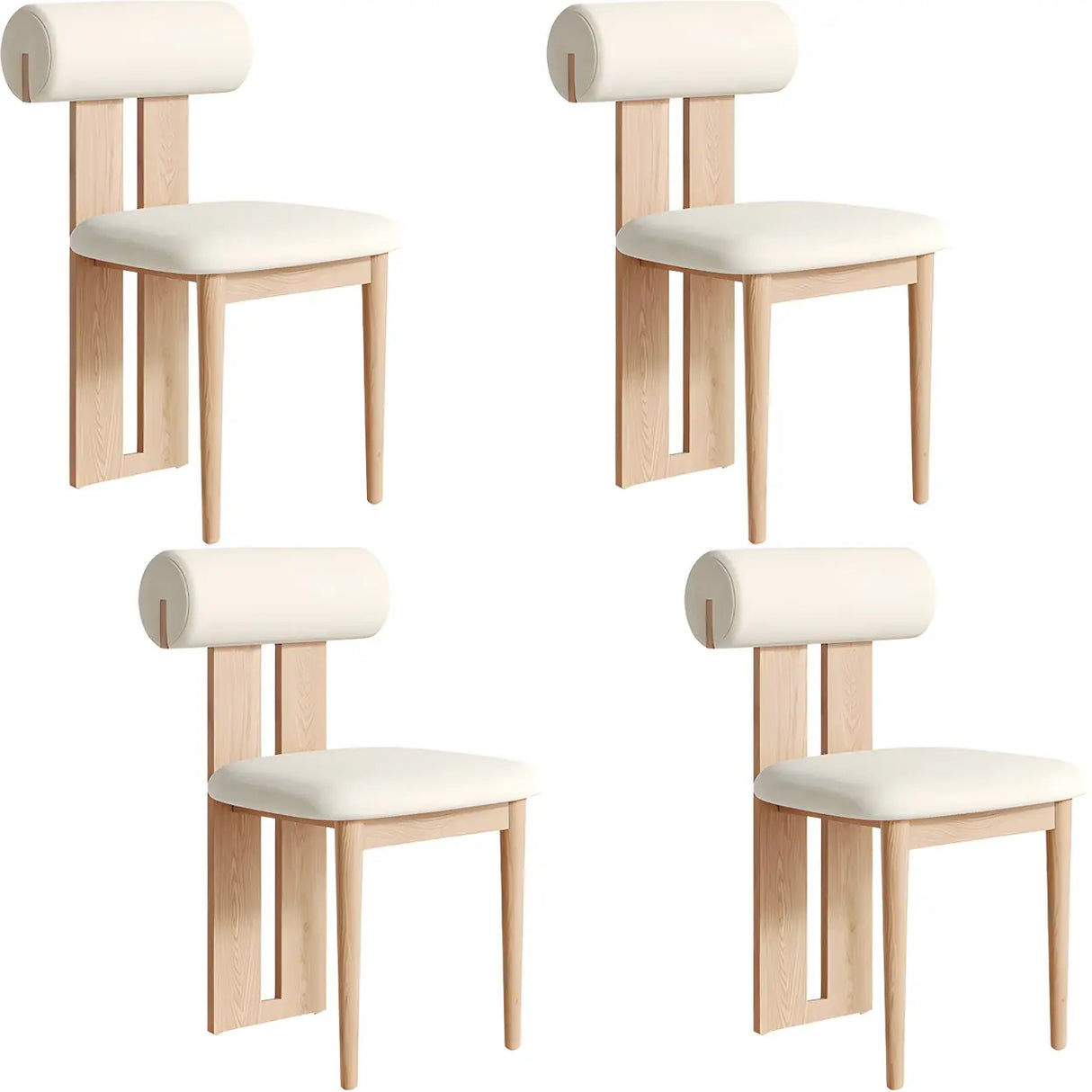 Contemporary Wood Upholstered Dining Chair - Nut Brown Image - 5