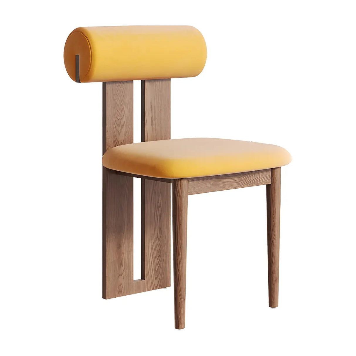 Contemporary Wood Upholstered Dining Chair - Nut Brown Image - 9