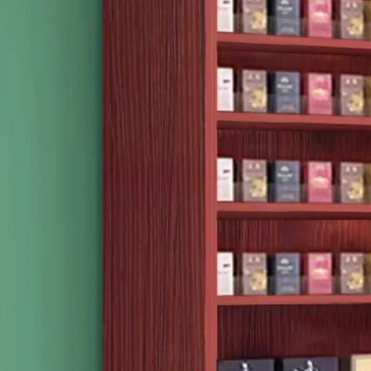 Contemporary Wooden Brown Open Storage Wine Cabinet Image - 12