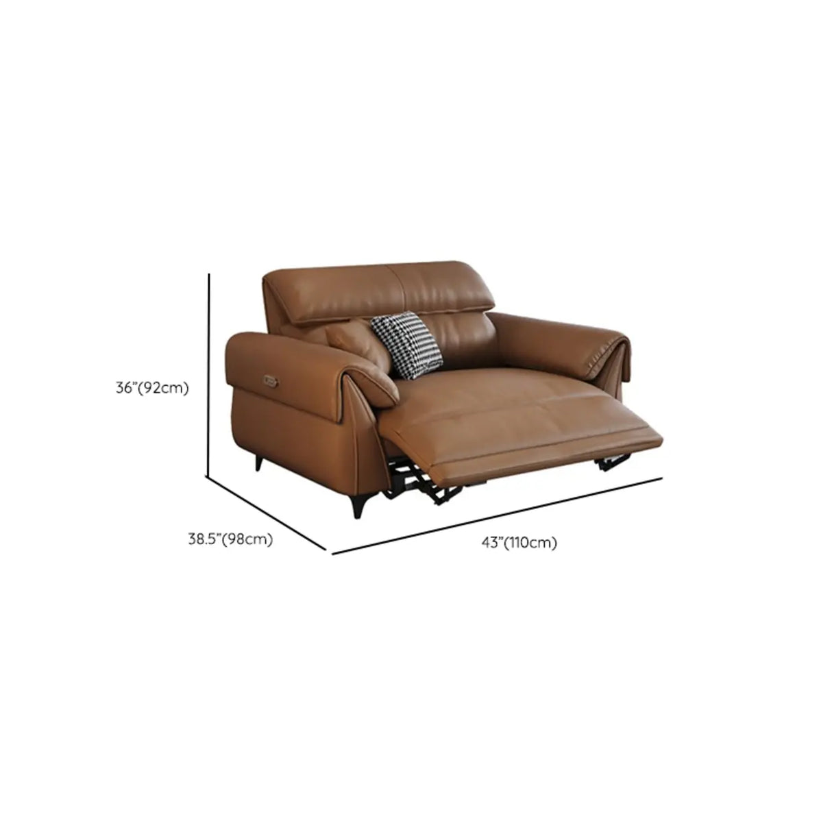 Convertible Brown Nappa Leather Reclining Sleeper
