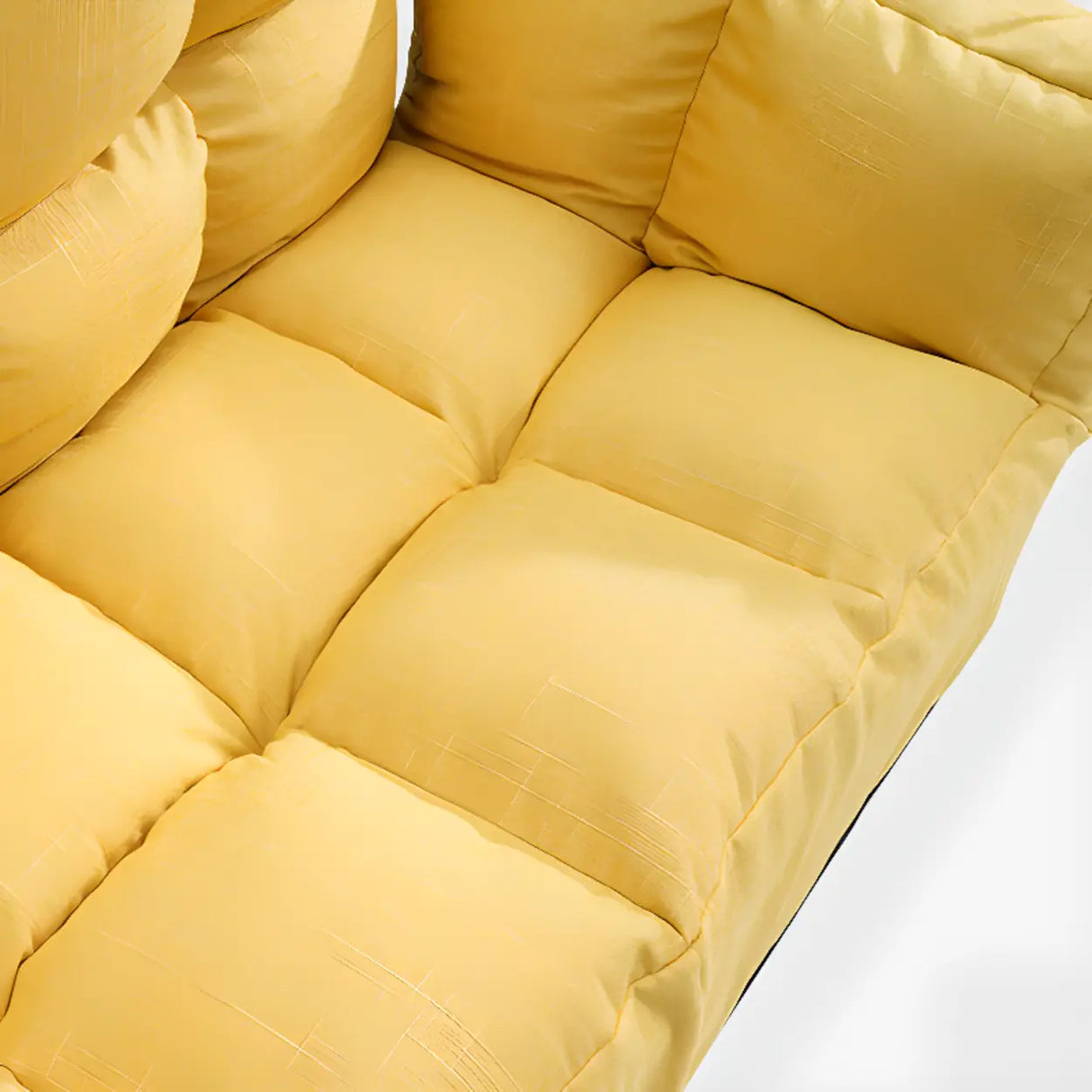 Convertible Slub Linen Fabric Biscuit Back Loveseat Image - 20